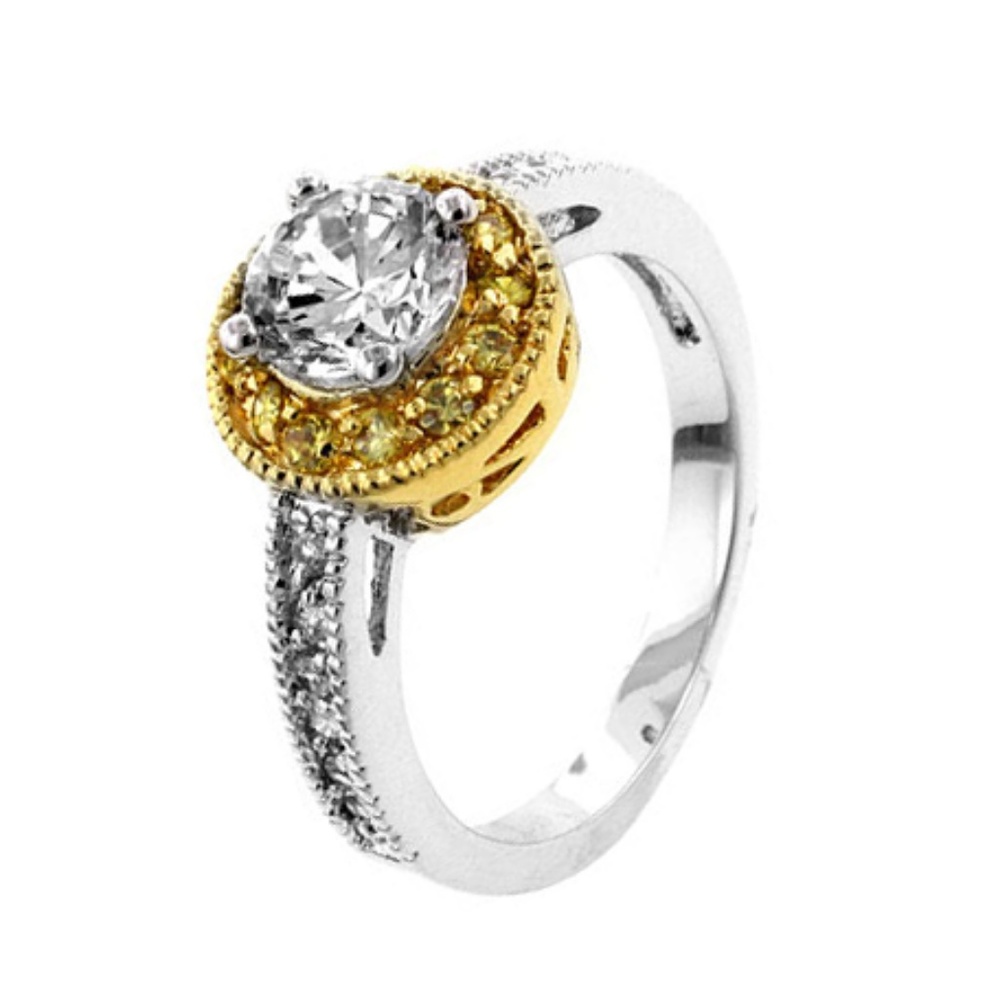 Halo set Gold & Silver 2 tone Ring LAST ONE sz 7